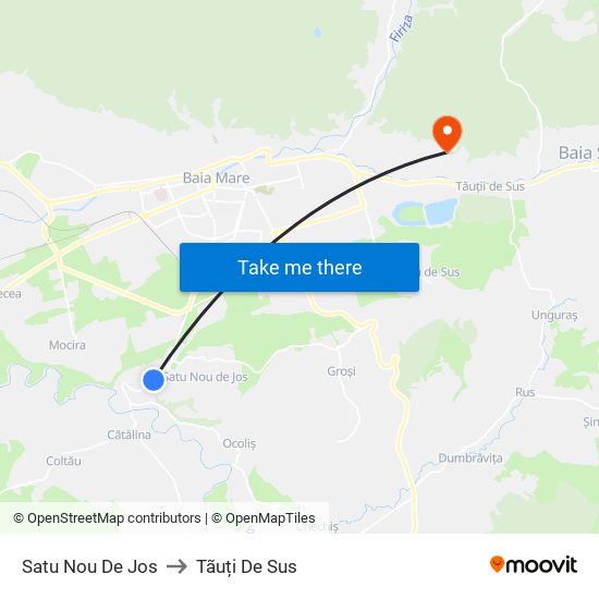 Satu Nou De Jos to Tãuți De Sus map