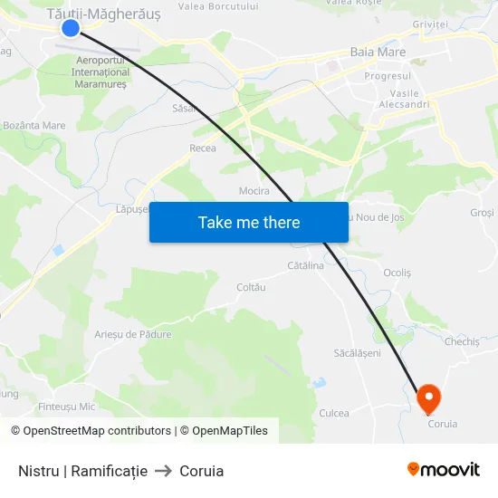 Nistru | Ramificație to Coruia map
