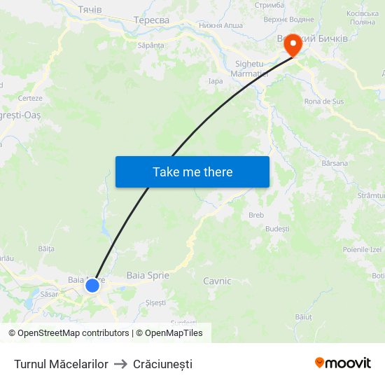 Turnul Măcelarilor to Crăciunești map