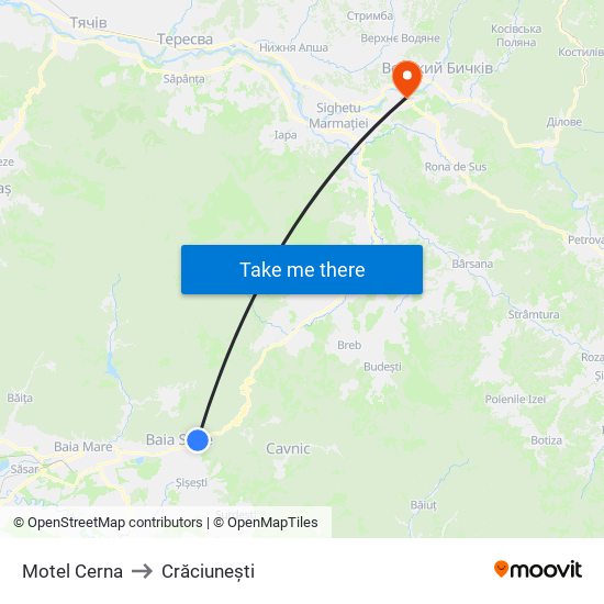Motel Cerna to Crăciunești map
