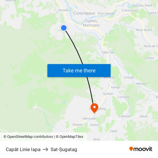 Capăt Linie Iapa to Sat-Șugatag map