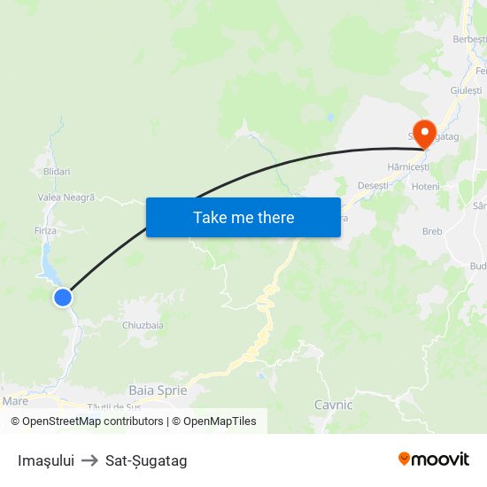 Imaşului to Sat-Șugatag map