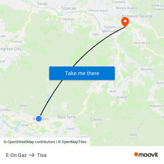 E-On Gaz to Tisa map