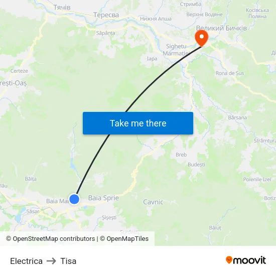 Electrica to Tisa map