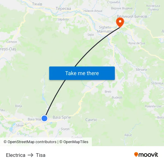 Electrica to Tisa map