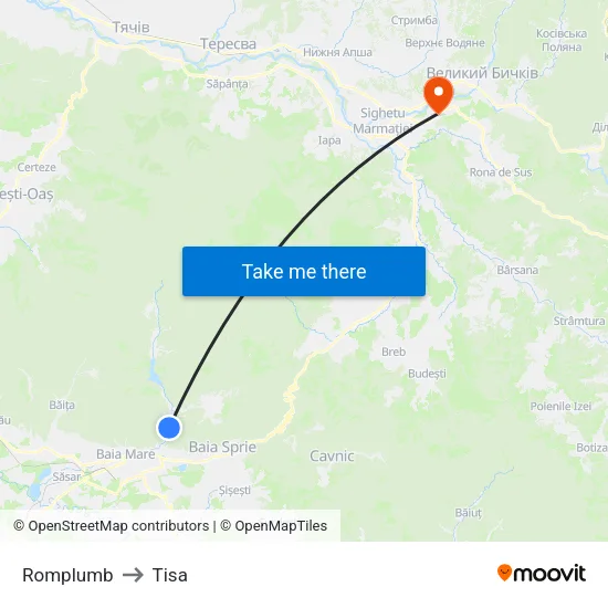 Romplumb to Tisa map