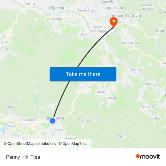 Penny to Tisa map