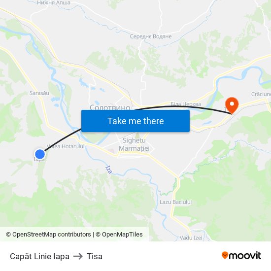 Capăt Linie Iapa to Tisa map