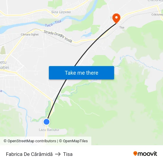 Fabrica De Cărămidă to Tisa map