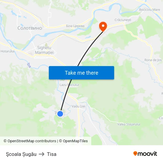 Şcoala Șugău to Tisa map