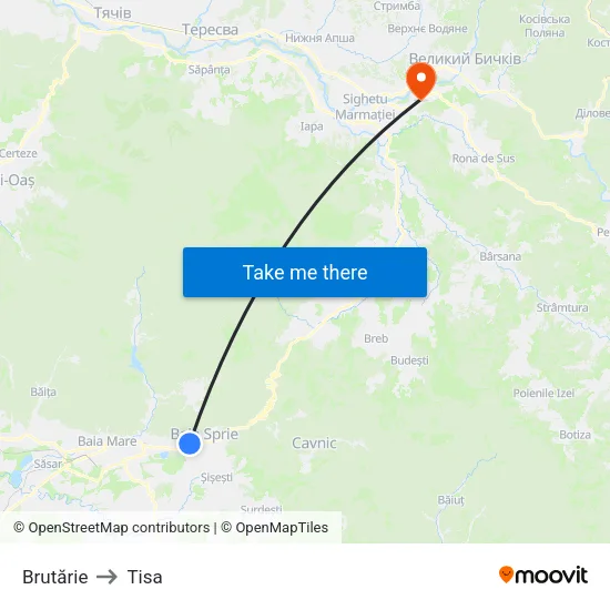 Brutărie to Tisa map