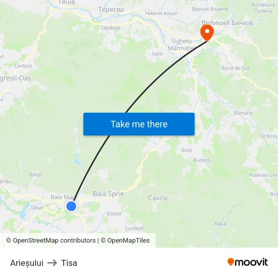 Arieșului to Tisa map