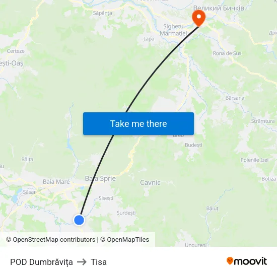 Dumbrăvița | Ramificație to Tisa map