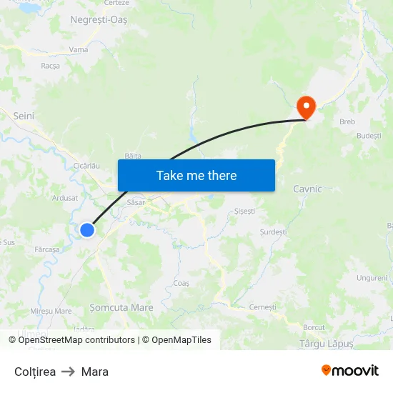 Colțirea to Mara map