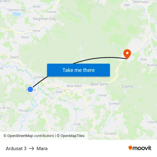 Ardusat 3 to Mara map