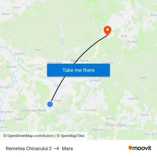 Remetea Chioarului 2 to Mara map
