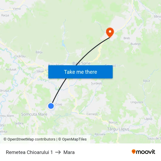 Remetea Chioarului 1 to Mara map