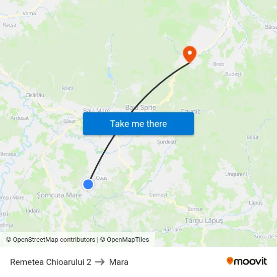 Remetea Chioarului 2 to Mara map