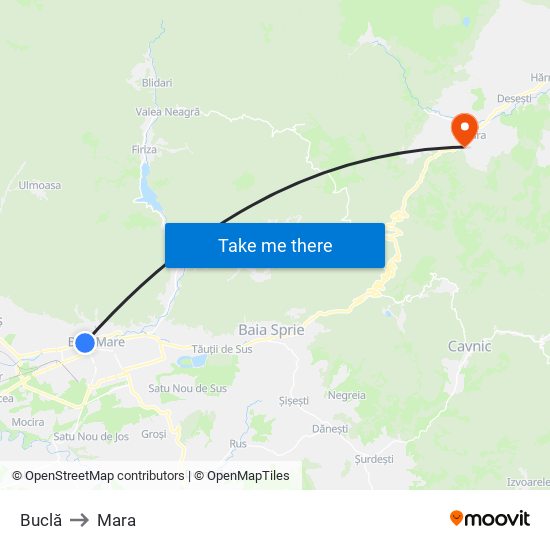 Buclă to Mara map