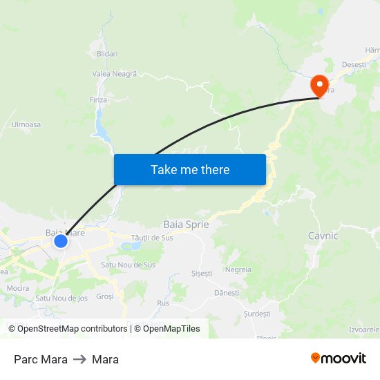 Parc Mara to Mara map