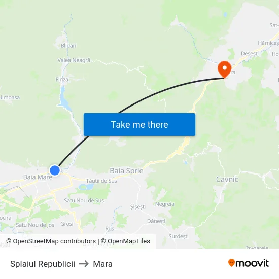 Splaiul Republicii to Mara map
