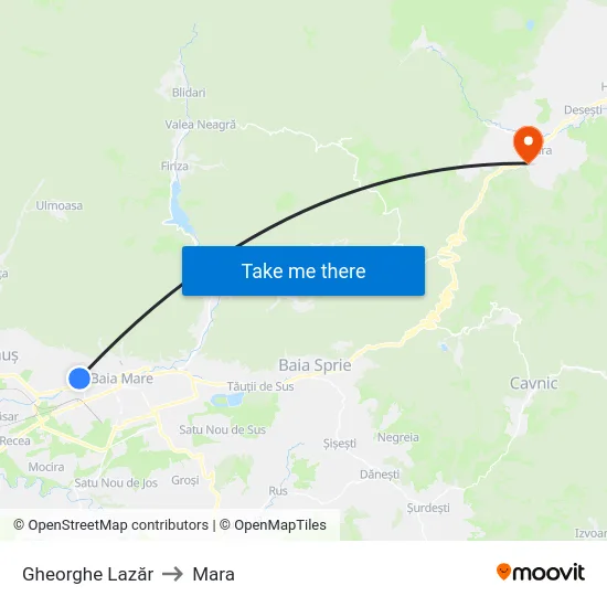 Gheorghe Lazăr to Mara map