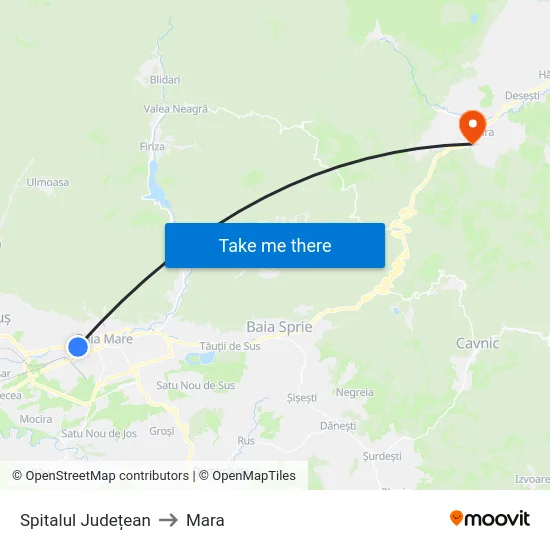 Spitalul Județean to Mara map