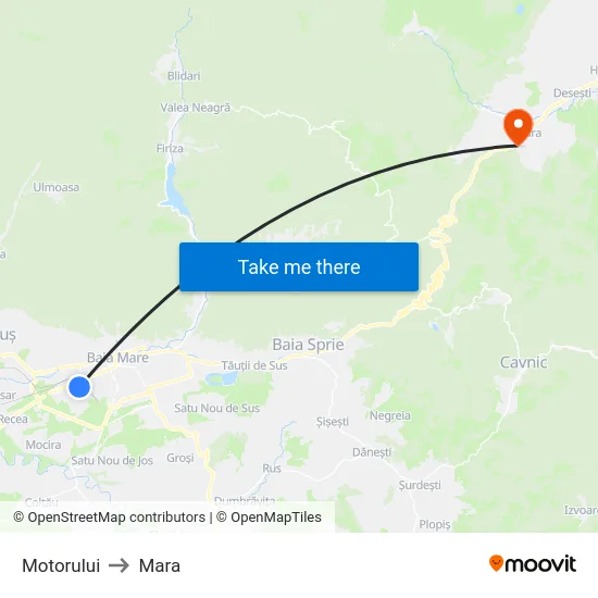 Motorului to Mara map