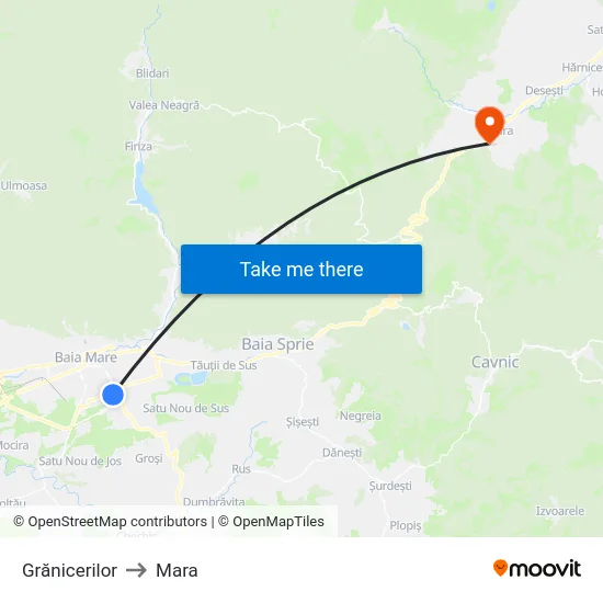 Grănicerilor to Mara map