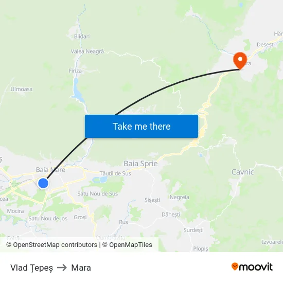 Vlad Țepeș to Mara map