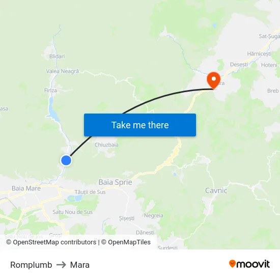 Romplumb to Mara map
