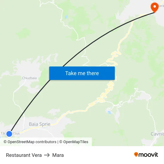 Restaurant Vera to Mara map