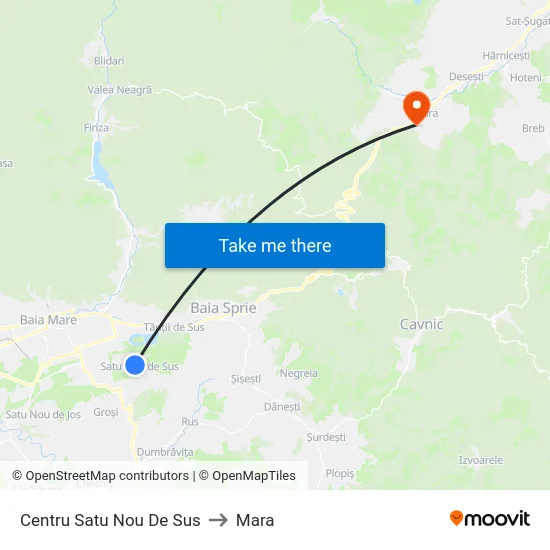 Centru Satu Nou De Sus to Mara map