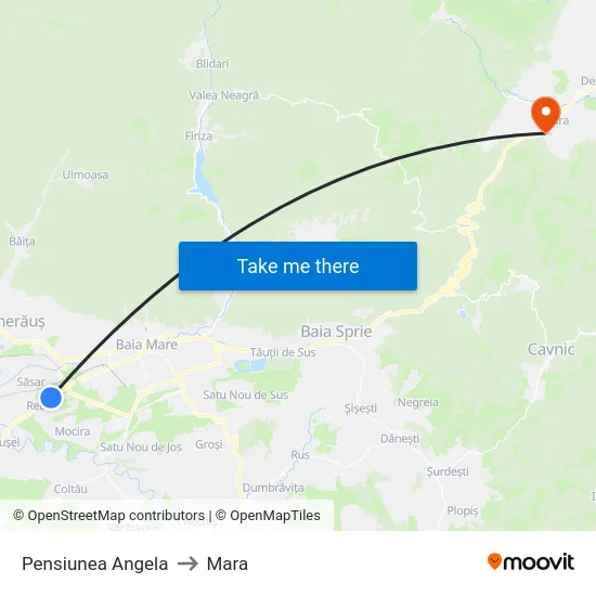 Pensiunea Angela to Mara map