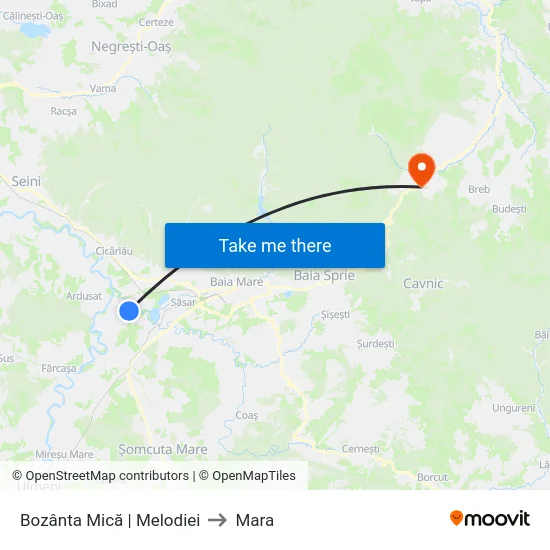 Bozânta Mică | Melodiei to Mara map