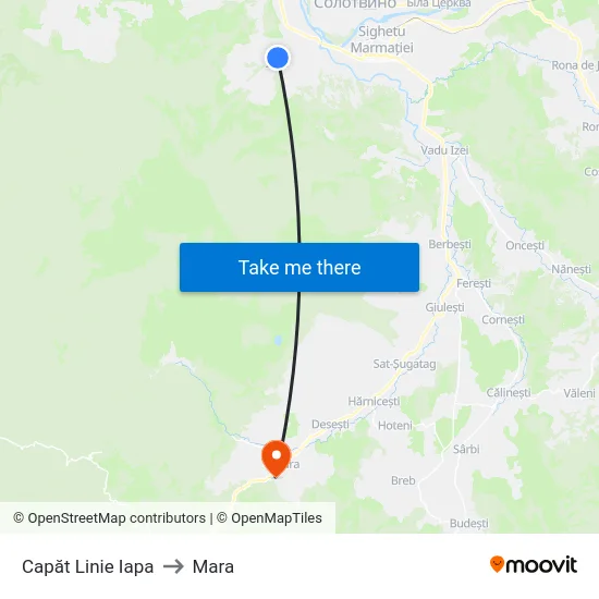 Capăt Linie Iapa to Mara map
