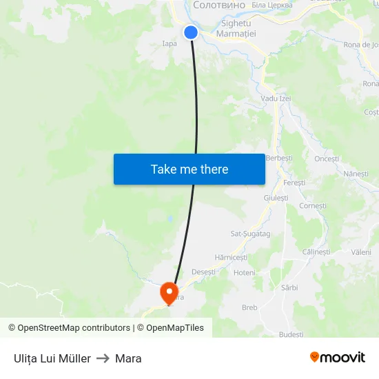 Ulița Lui Müller to Mara map