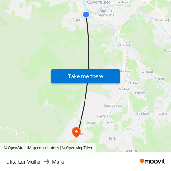 Ulița Lui Müller to Mara map