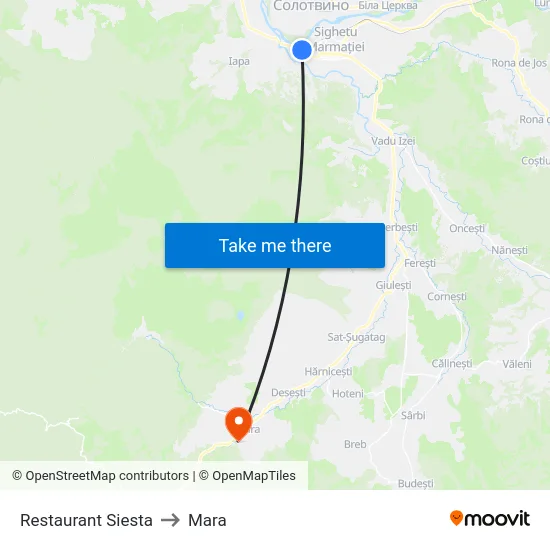 Restaurant Siesta to Mara map