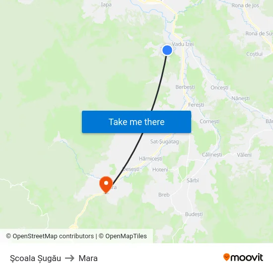 Şcoala Șugău to Mara map