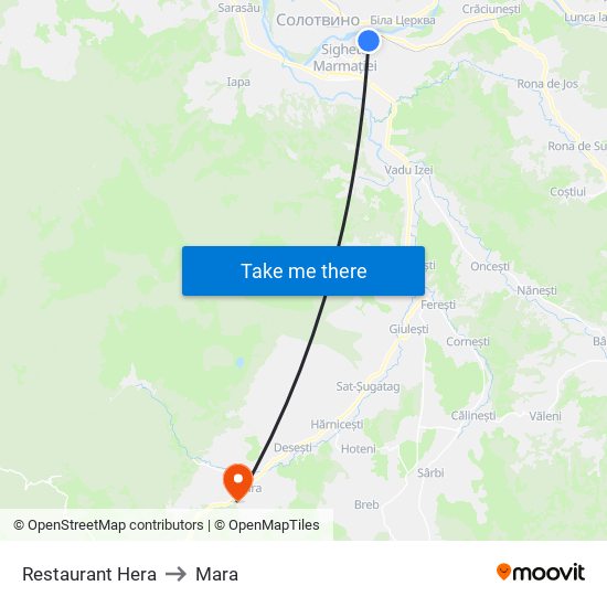 Restaurant Hera to Mara map