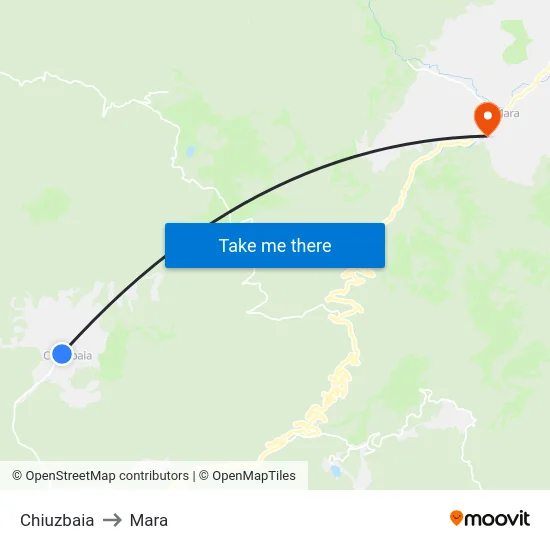 Chiuzbaia to Mara map