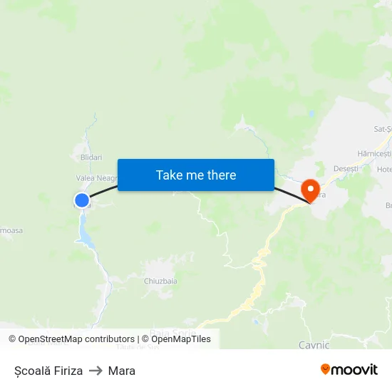 Școală Firiza to Mara map