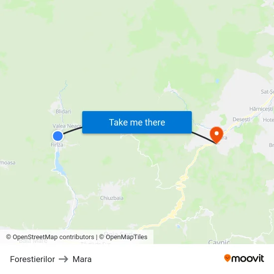 Forestierilor to Mara map