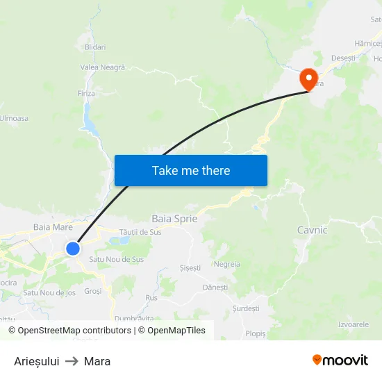 Arieșului to Mara map