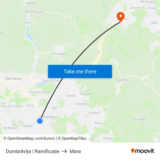 Dumbrăvița | Ramificație to Mara map