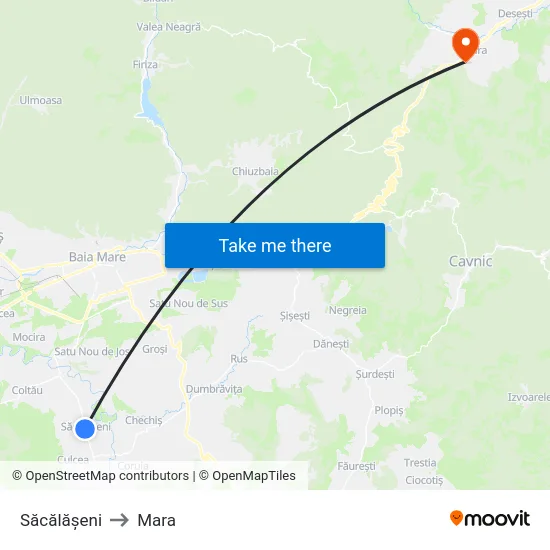 Săcălășeni to Mara map