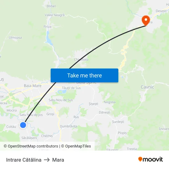 Intrare Cătălina to Mara map