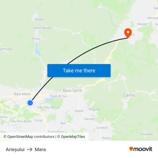 Arieșului to Mara map