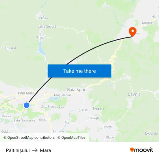 Păltinișului to Mara map